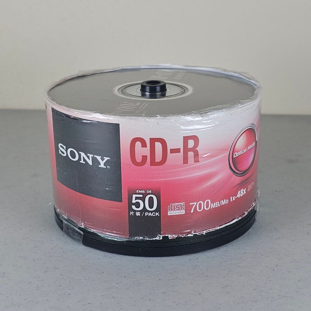 50 SONY Blank 48X CD-R CDR White Inkjet Hub Printable 700MB Media Disc